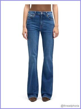 7 For All Mankind Petite Bootcut Jeans Mid Rise Stretch Denim 29W